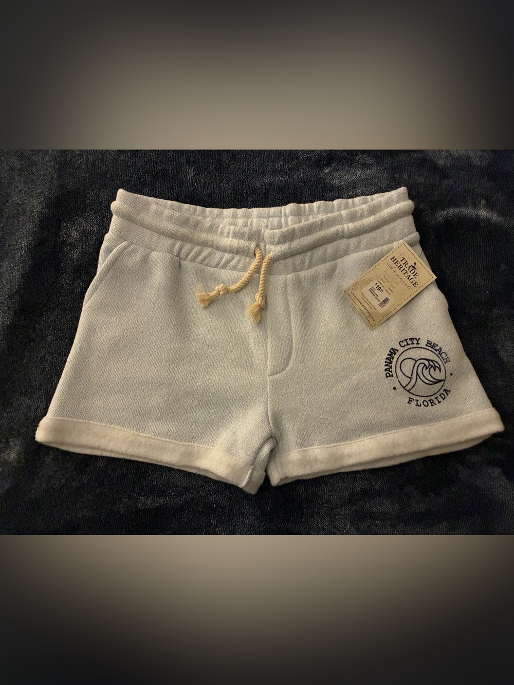Heritage Terry Knit Drawstring Women's Shorts - Light Gray